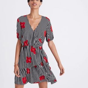 Madewell Ruffle-Wrap Dress in Candied Orchids